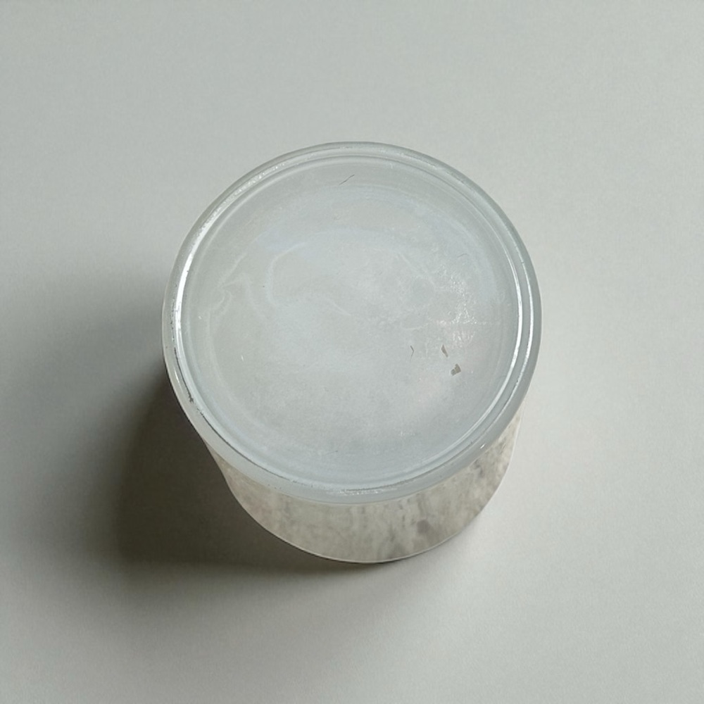 Frosted White Glass Jar With Wooden Lid - Picture 4 of 9